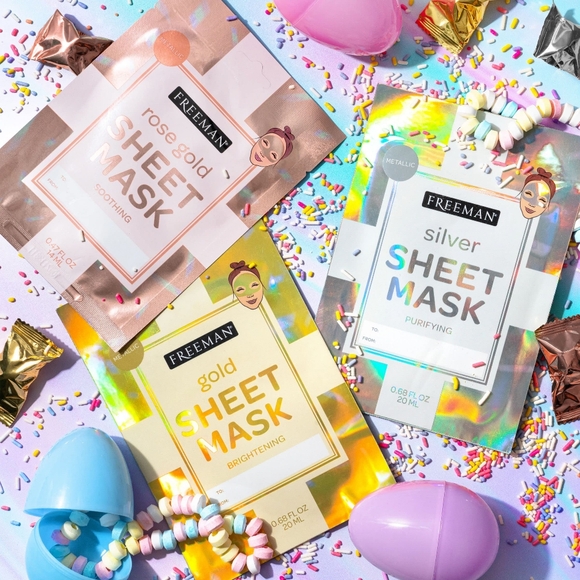 NWT FREEMAN BEAUTY ROSE GOLD SHEET MASK SET OF 4! - Picture 3 of 7